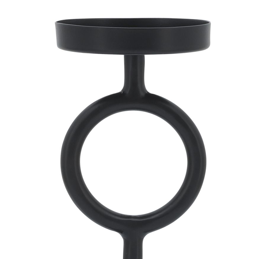 Sagebrook 10" Metal Ring Candle Holder - Black