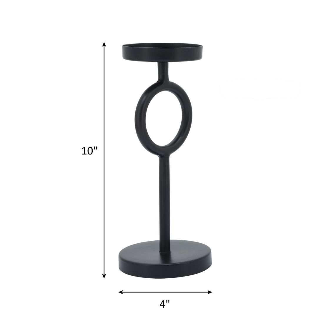 Sagebrook 10" Metal Ring Candle Holder - Black