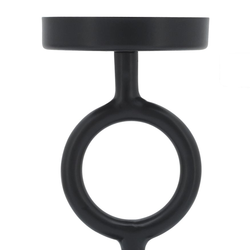 Sagebrook 8" Metal Ring Candle Holder - Black