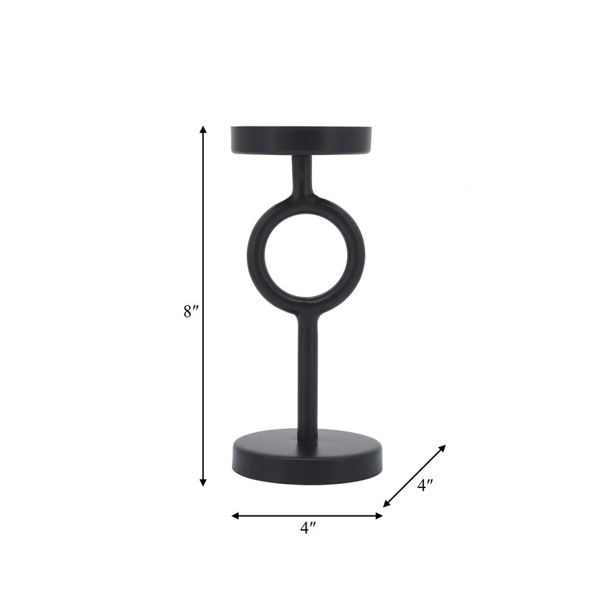 Sagebrook 8" Metal Ring Candle Holder - Black