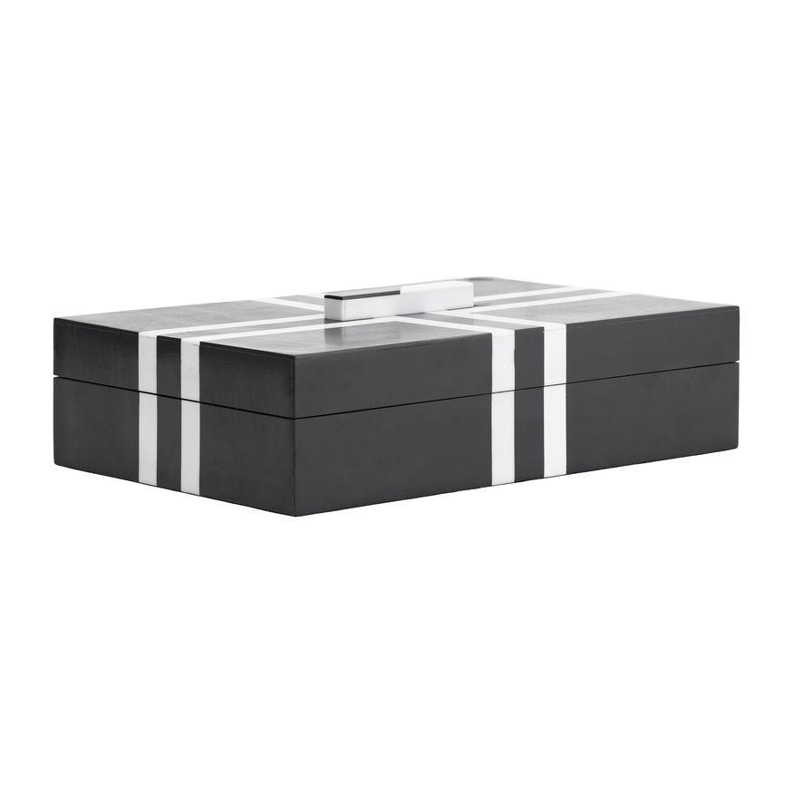 Sagebrook - 10"/12" Resin Cross Boxes (Set Of 2) in Black/White