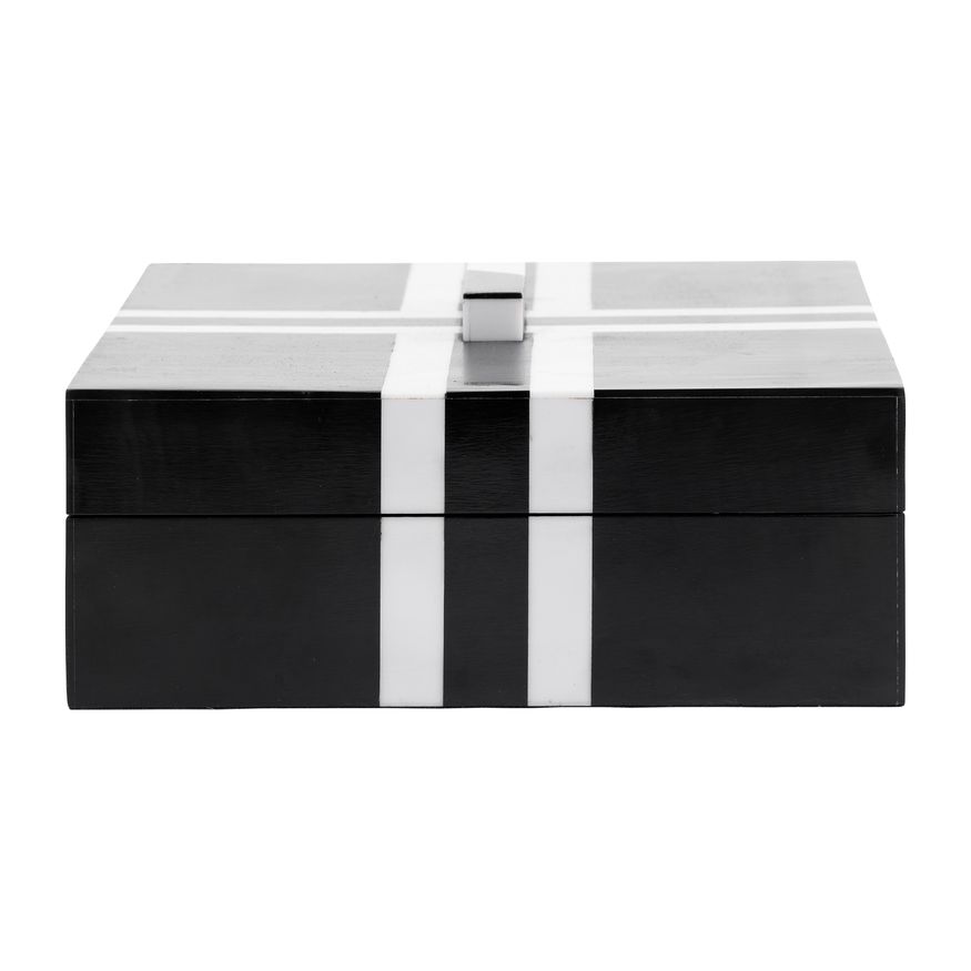 Sagebrook - 10"/12" Resin Cross Boxes (Set Of 2) in Black/White