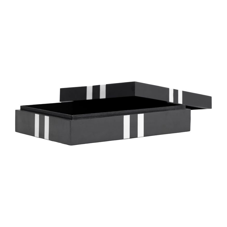 Sagebrook - 10"/12" Resin Cross Boxes (Set Of 2) in Black/White