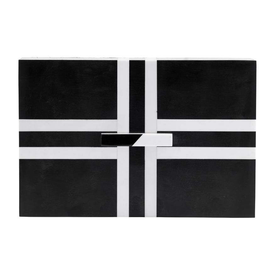 Sagebrook - 10"/12" Resin Cross Boxes (Set Of 2) in Black/White