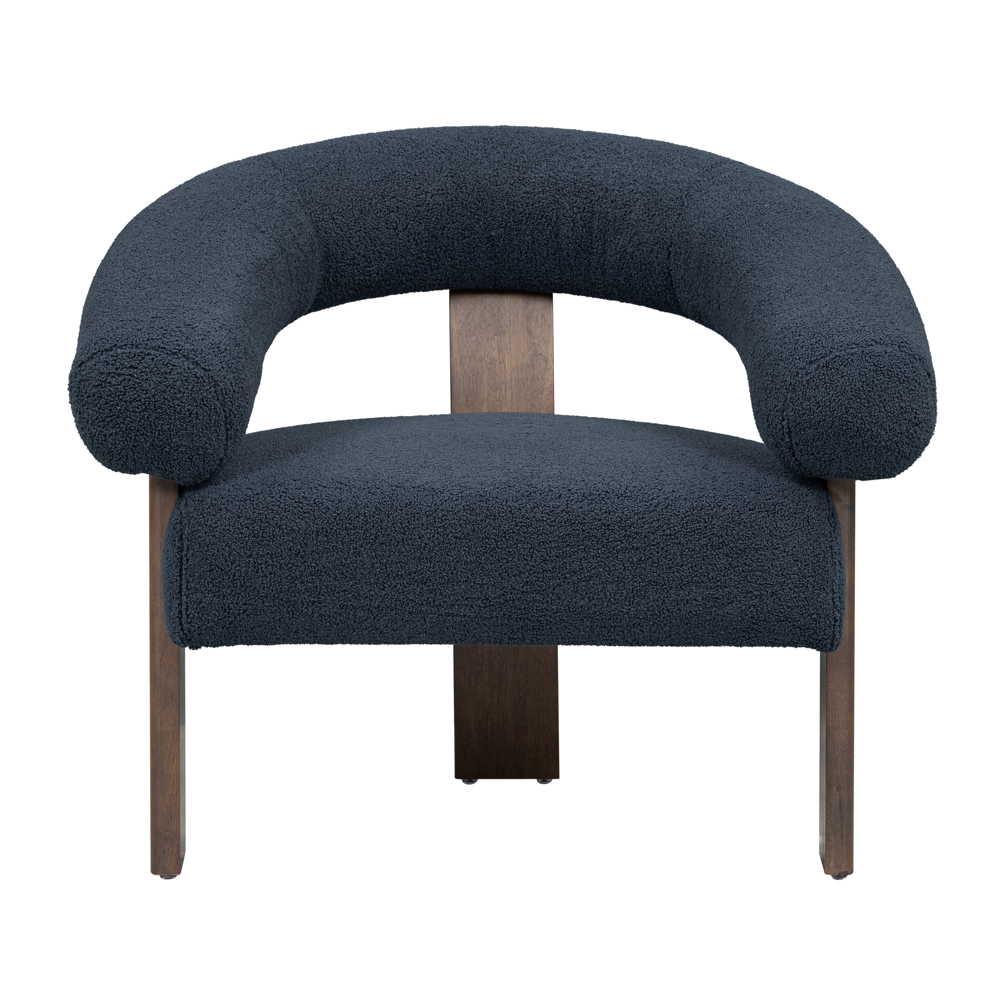 Sagebrook™ Curved Back Wishbone Chair with Brown Legs - Navy