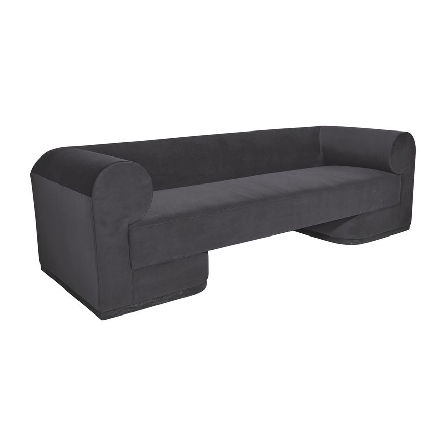 Sagebrook Modern Sofa With Oak Wood Base