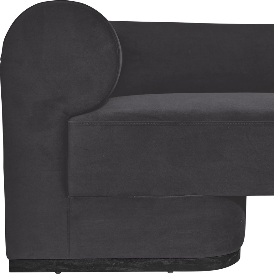 Sagebrook Modern Sofa With Black Oak Base - Gunmetal