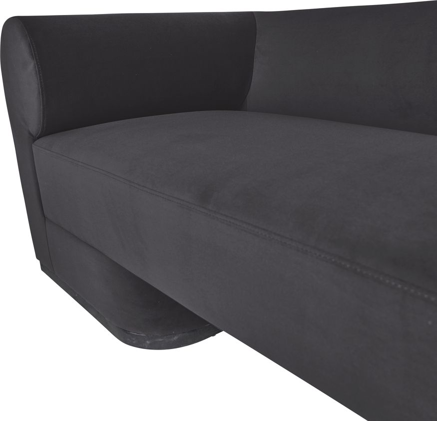 Sagebrook Modern Sofa With Black Oak Base - Gunmetal