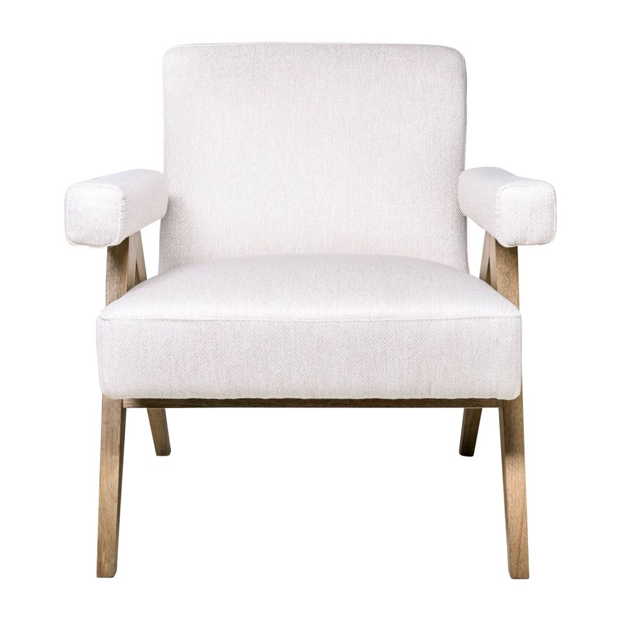 Sagebrook Wood Scandinavian Accent Chair - Ivory