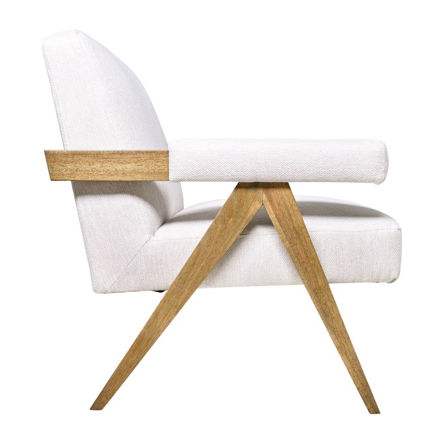 Sagebrook Wood Scandinavian Accent Chair - Ivory