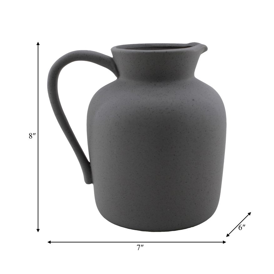 Sagebrook 7" Ceramic Pitcher Vase - Gray