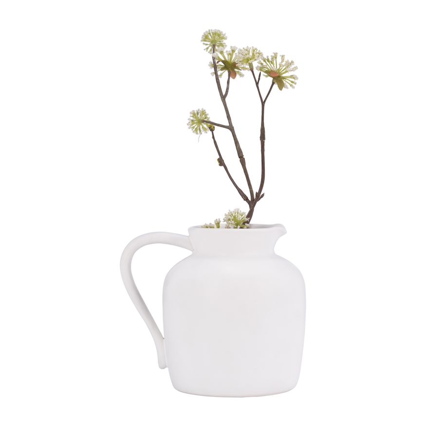 Sagebrook 5" Ceramic Pitcher Vase - White