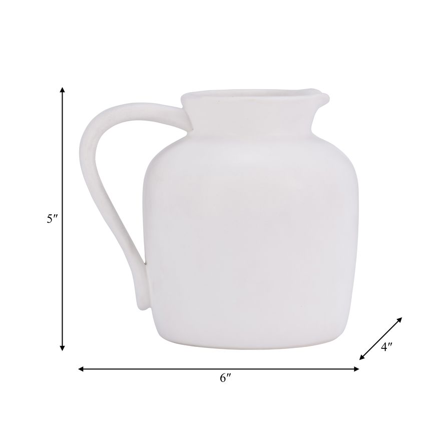 Sagebrook 5" Ceramic Pitcher Vase - White