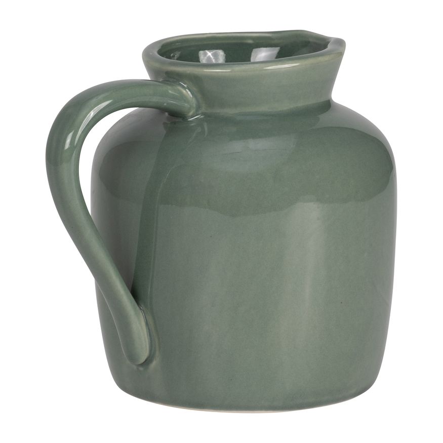 Sagebrook 5" Ceramic Pitcher Vase - Dark Sage