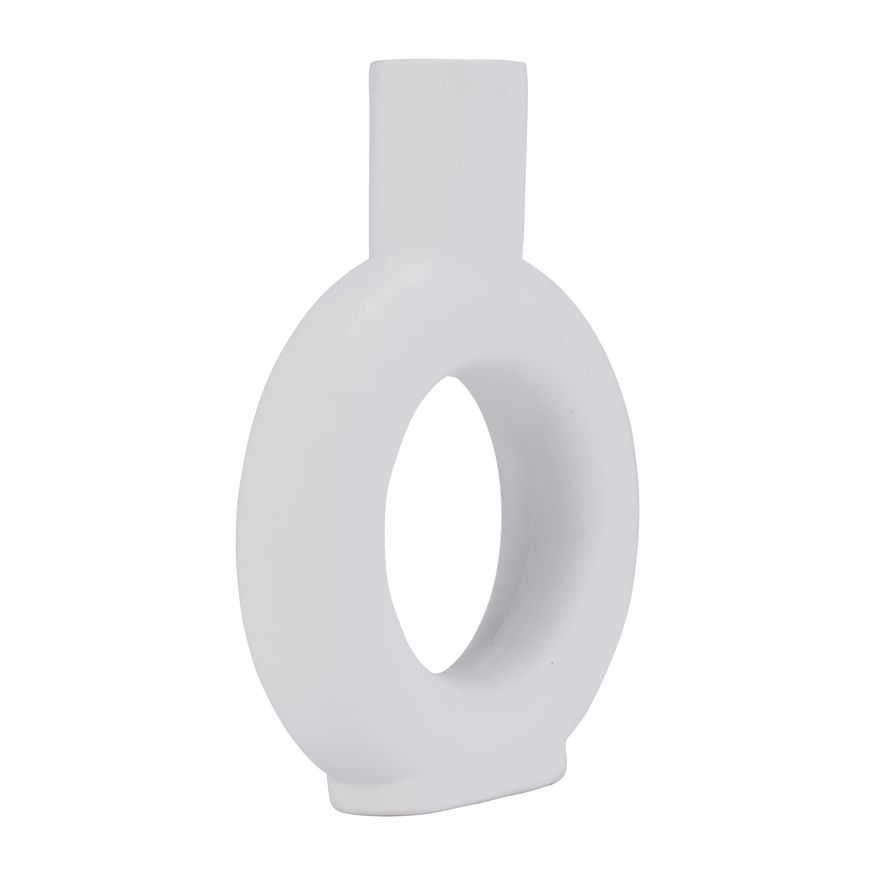 Sagebrook 9" Ceramic Round Cut-out Vase - White