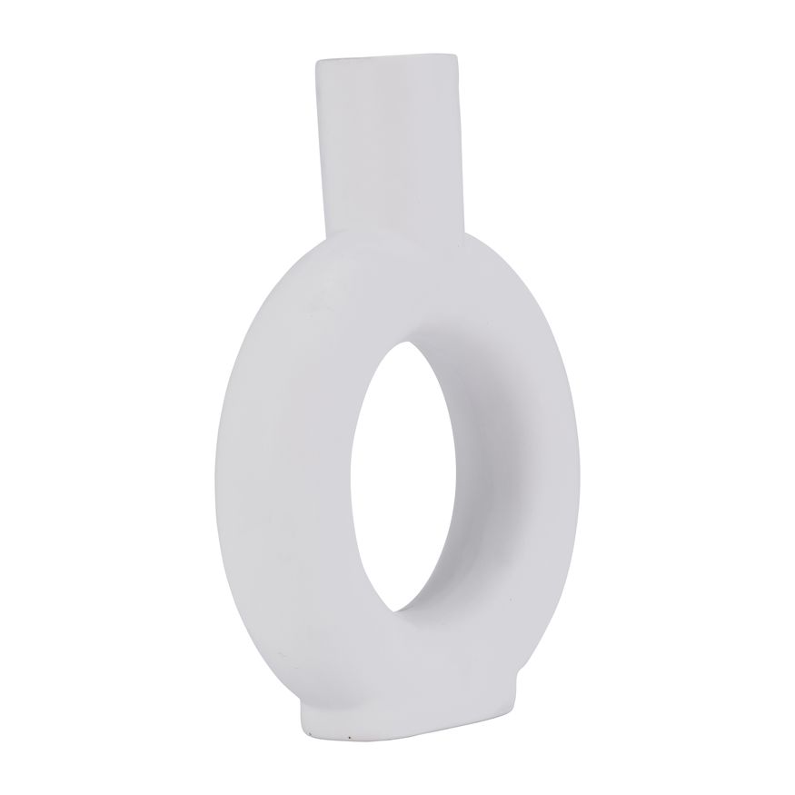 Sagebrook 9" Ceramic Round Cut-out Vase - White