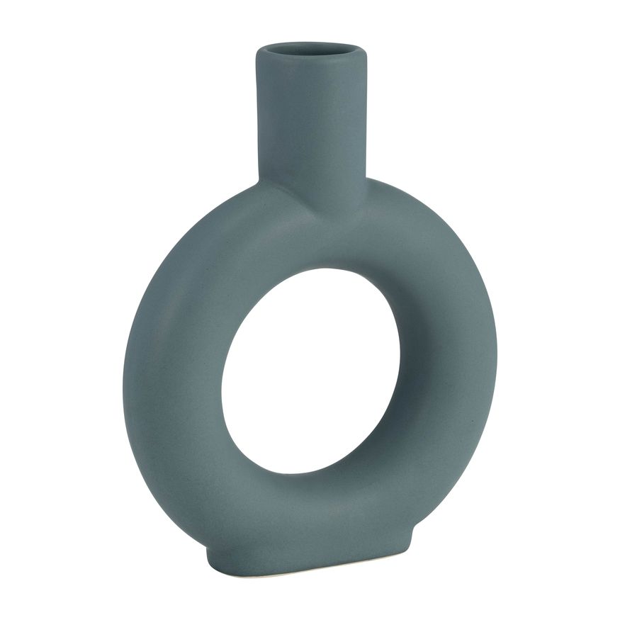 Sagebrook 9" Ceramic Round Cut-out Vase - Deep Teal