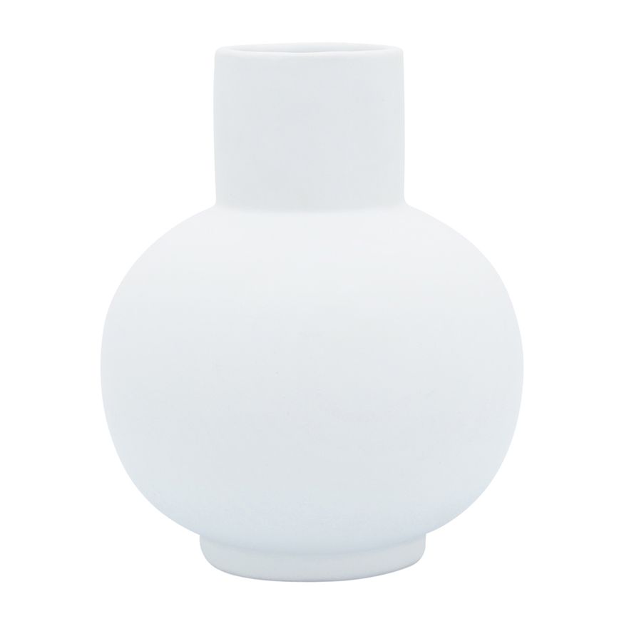 Sagebrook 8" Ceramic Bulbous Vase - White