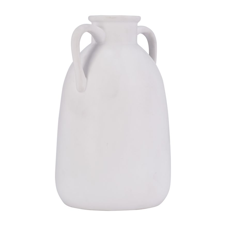 Sagebrook 10" Ceramic Eared Vase - White