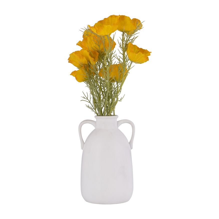 Sagebrook 10" Ceramic Eared Vase - White