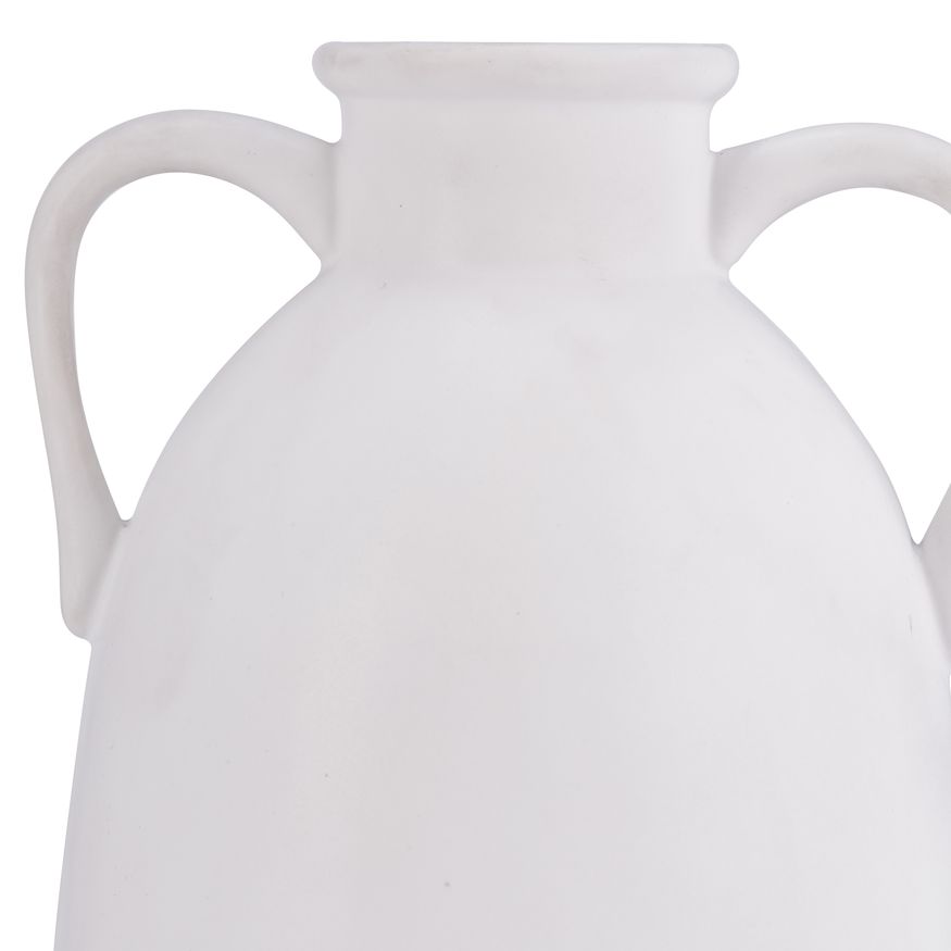 Sagebrook 10" Ceramic Eared Vase - White