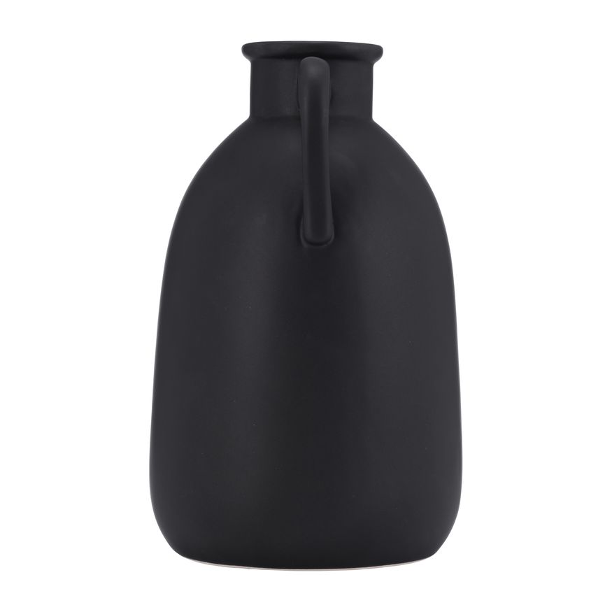 Sagebrook 10" Ceramic Eared Vase - Black