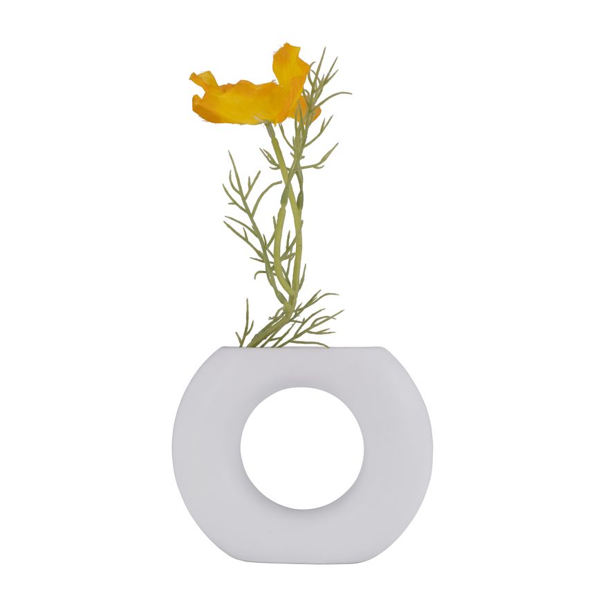 Sagebrook 5" Ceramic Donut Vase - White