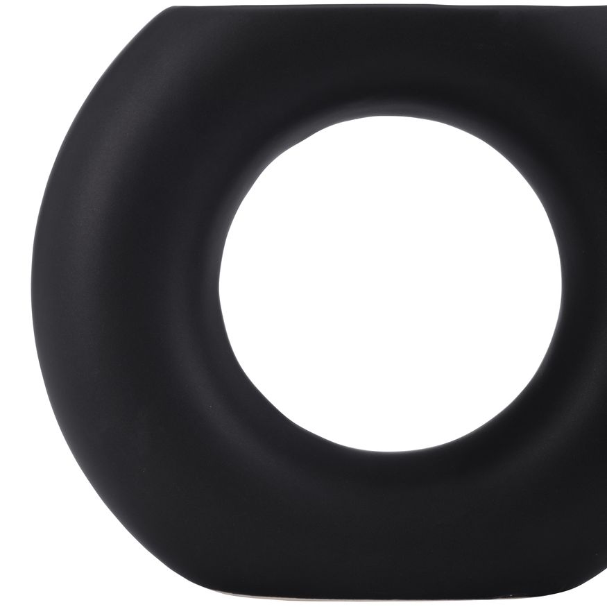 Sagebrook 5" Ceramic Donut Vase - Black