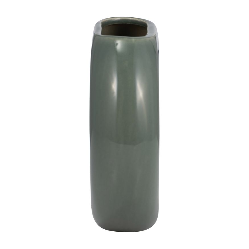 Sagebrook 5" Ceramic Donut Vase - Dark Sage