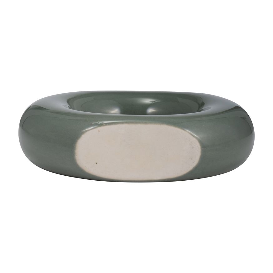 Sagebrook 5" Ceramic Donut Vase - Dark Sage