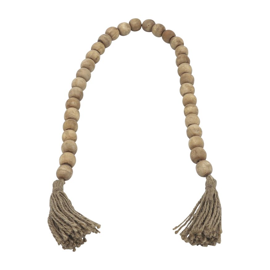 Sagebrook - 32" Wood Bead Garland in Natural