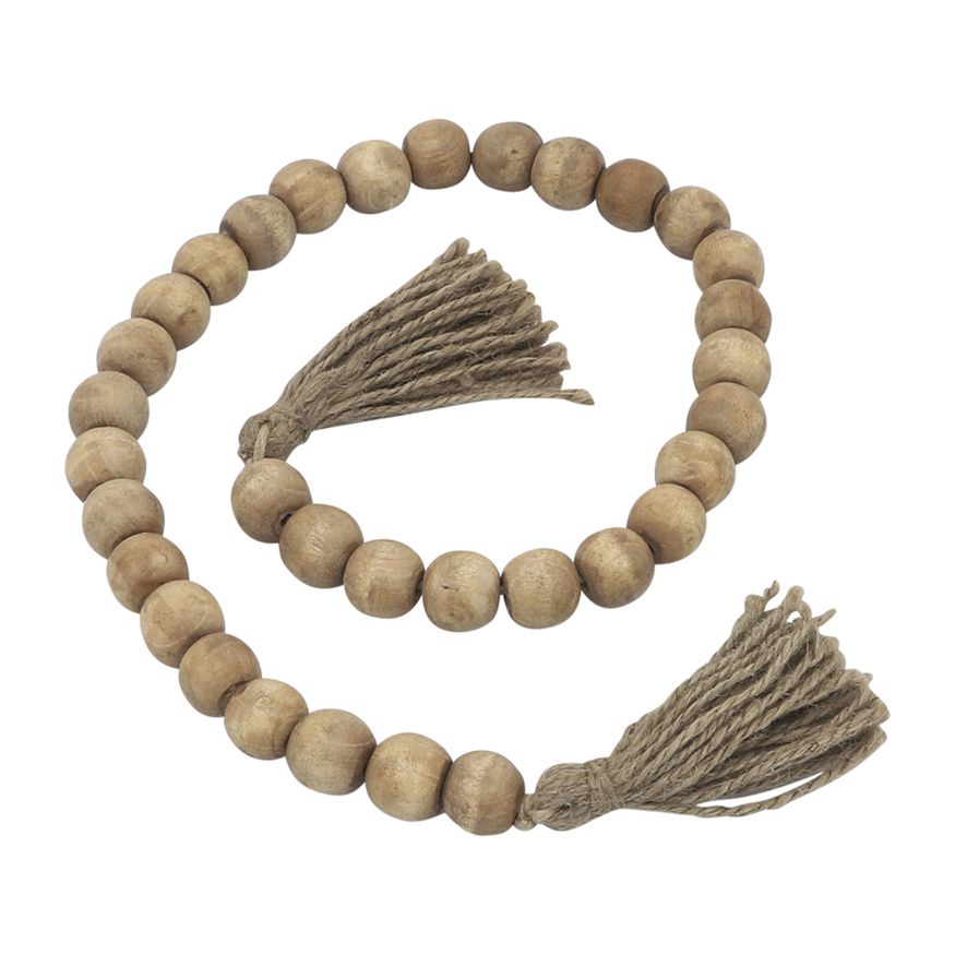 Sagebrook - 32" Wood Bead Garland in Natural