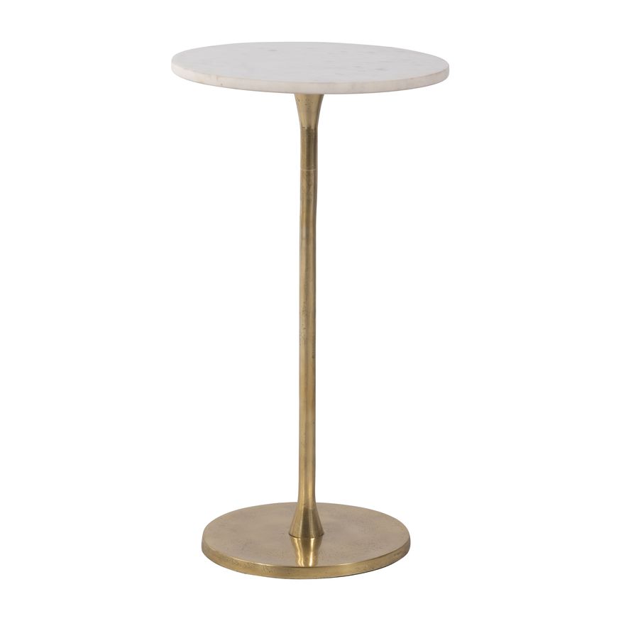 Sagebrook 24" Round Drink Table - Gold/White