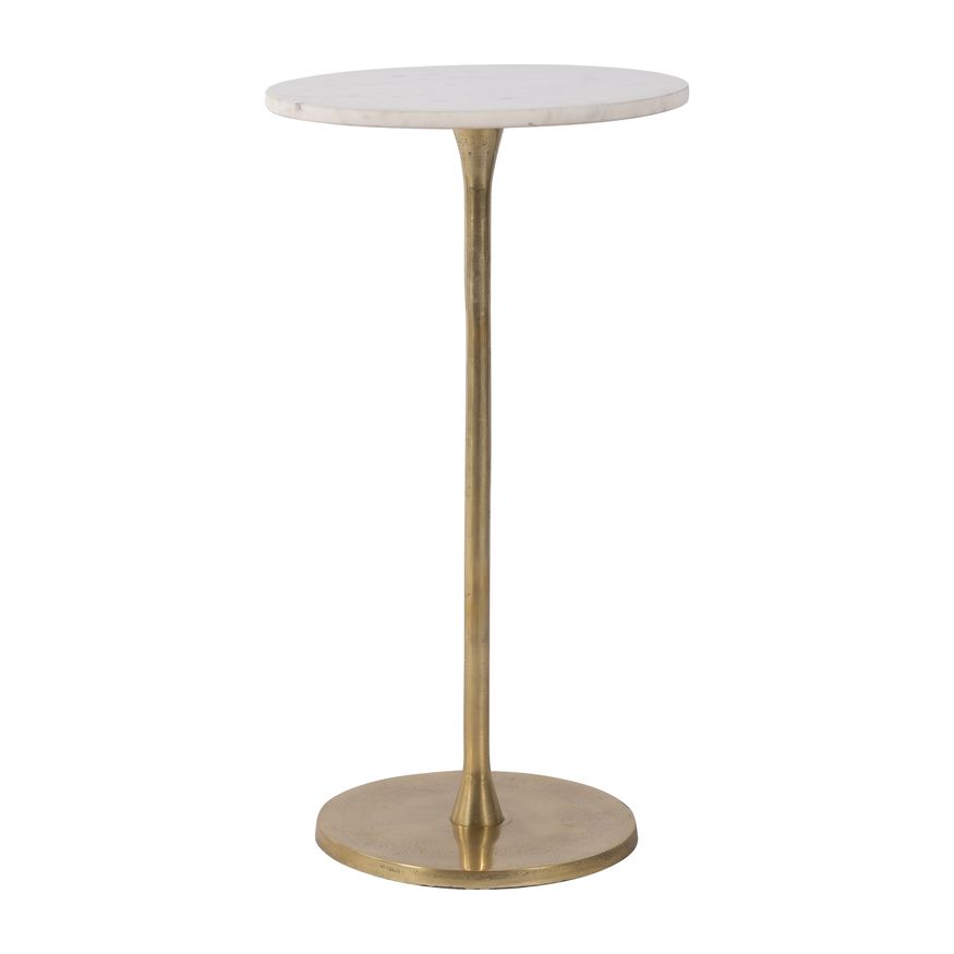 Sagebrook 24" Round Drink Table - Gold/White