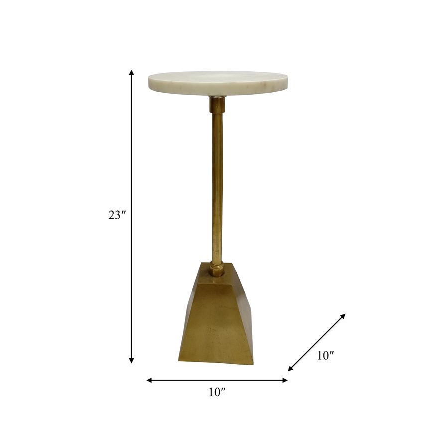 Sagebrook 23" Round Drink Table - Gold/White