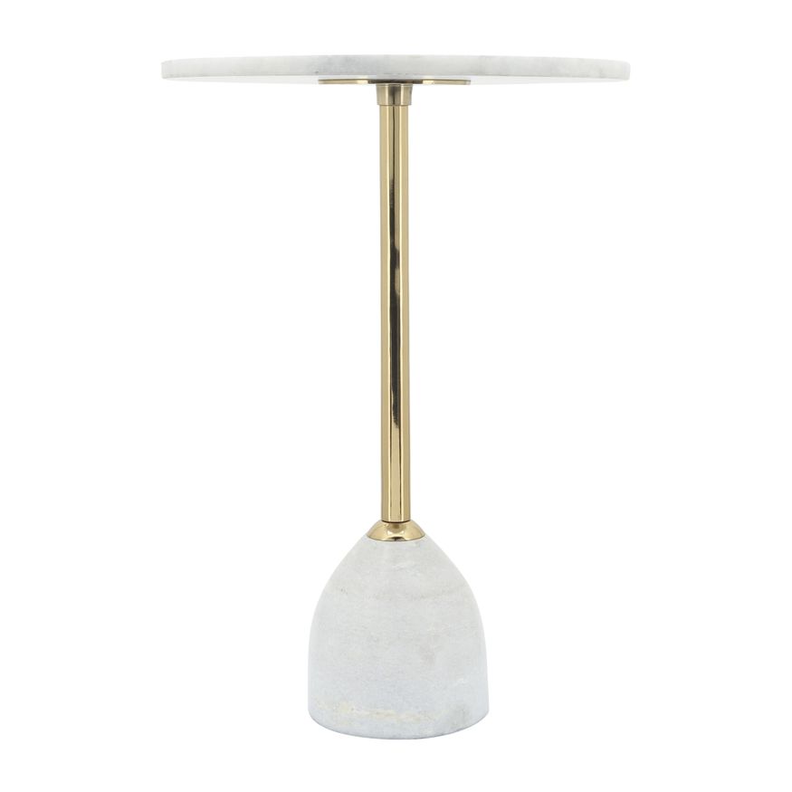 Sagebrook™ 20" Side Table Marble Top - White/Gold