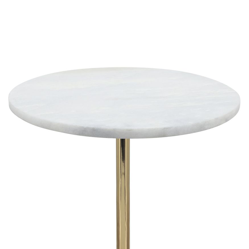 Sagebrook™ 20" Side Table Marble Top - White/Gold