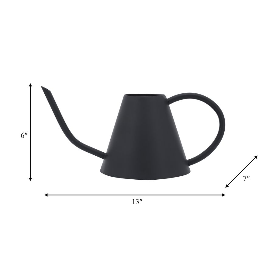 Sagebrook 6" Metal Watering Can - Black