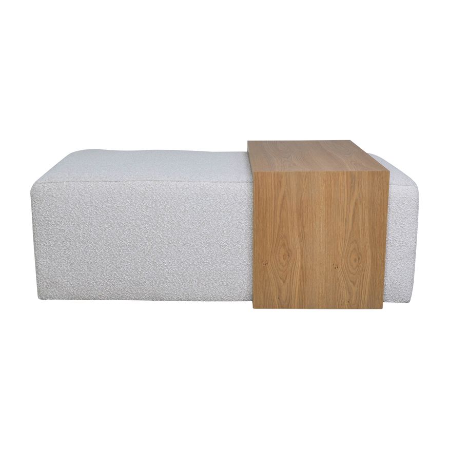 Sagebrook™ Modern Rectangular Ottoman With Wood Accent