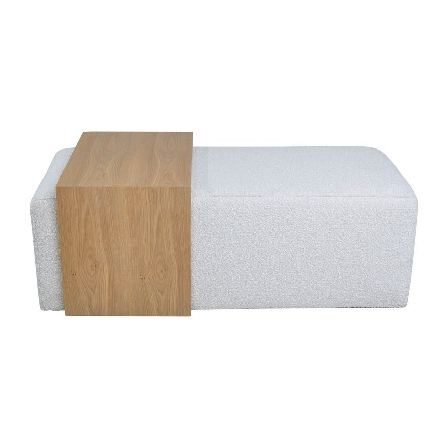 Sagebrook™ Modern Rectangular Ottoman With Wood Accent