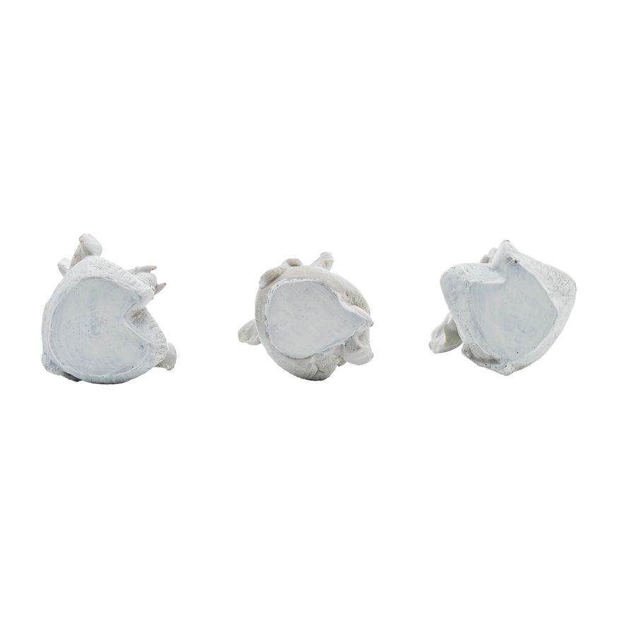 Sagebrook 8" Resin Yoga Elephants (Set Of 3) - White