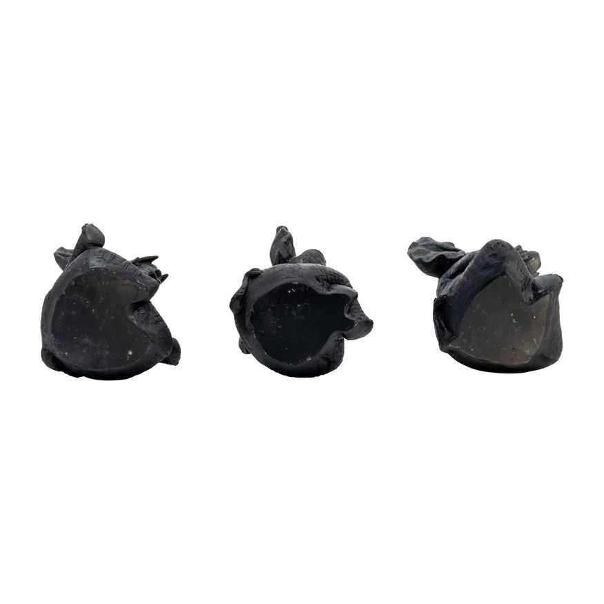 Sagebrook 8" Resin Yoga Elephants (Set Of 3) - Black