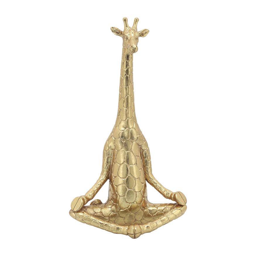 Sagebrook - 12" Polyresin Yoga Giraffe (Set Of 3) in Gold