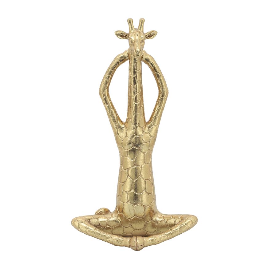 Sagebrook - 12" Polyresin Yoga Giraffe (Set Of 3) in Gold