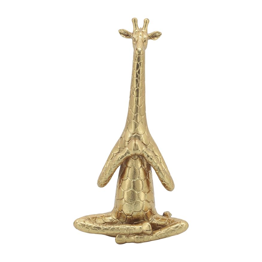 Sagebrook - 12" Polyresin Yoga Giraffe (Set Of 3) in Gold