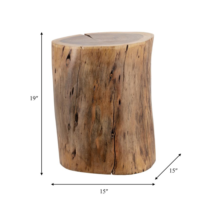 Sagebrook - Wood Log Stool in Natural Finish