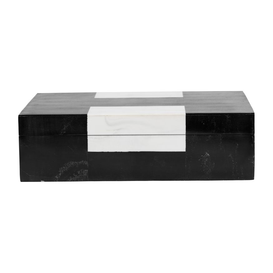 Sagebrook - 10"/12" Resin Boxes (Set Of 2) in Black/White