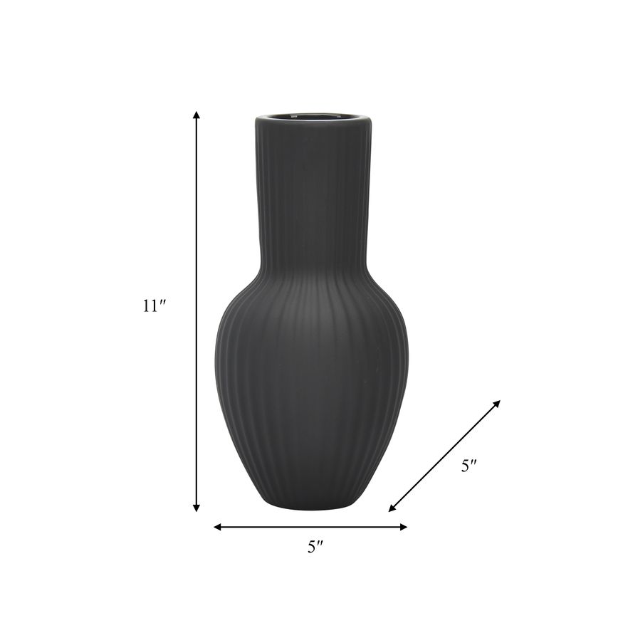 Sagebrook 11" Ceramic Bouquet Vase - Black