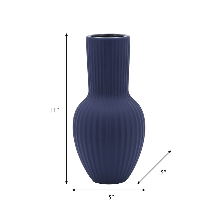 Sagebrook 11" Ceramic Bouquet Vase - Navy