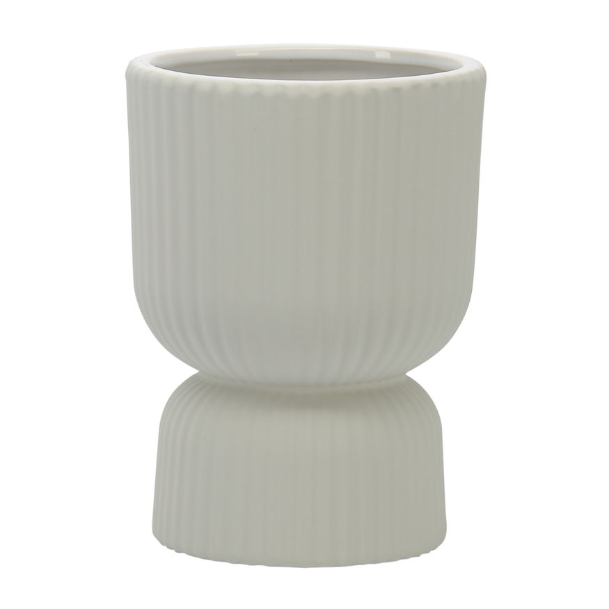 Sagebrook 6" Ceramic Ribbed Vase